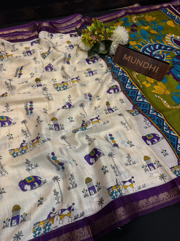 Divya Pattu Fancy Saree with fancy zari work for women