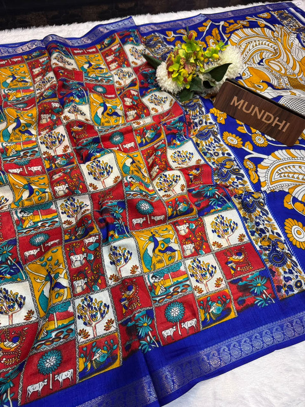 Jungle Beauty Fancy Saree in fancy silk-type fabric with zari work