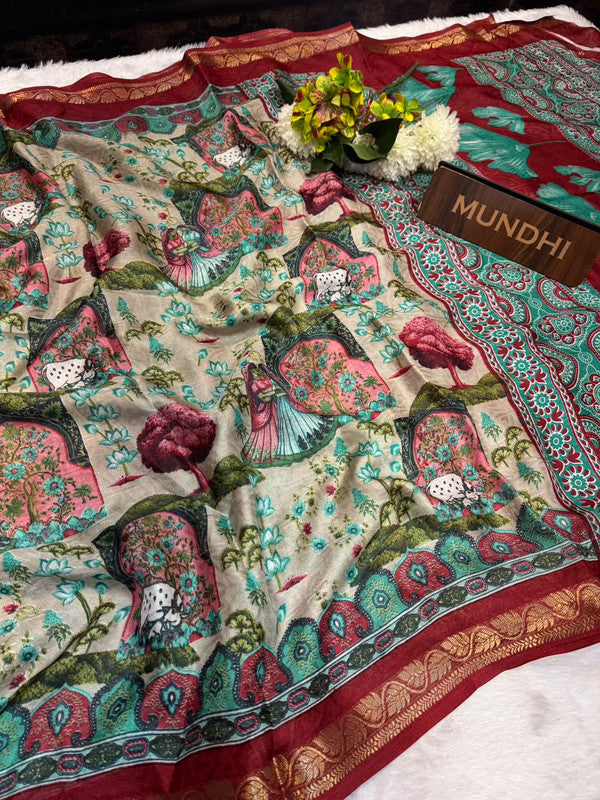 Drishyam Silk Fancy Saree in fancy silk-type fabric with zari work