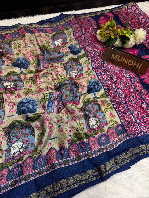 Drishyam Silk Fancy Saree in fancy silk-type fabric with zari work