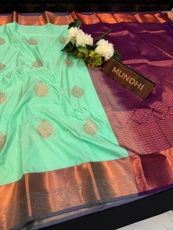 Offer Mild Damage Semi Silk Saree with traditional zari work