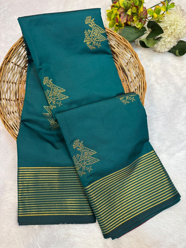Offer Mild Damage Semi Silk Saree with traditional zari work