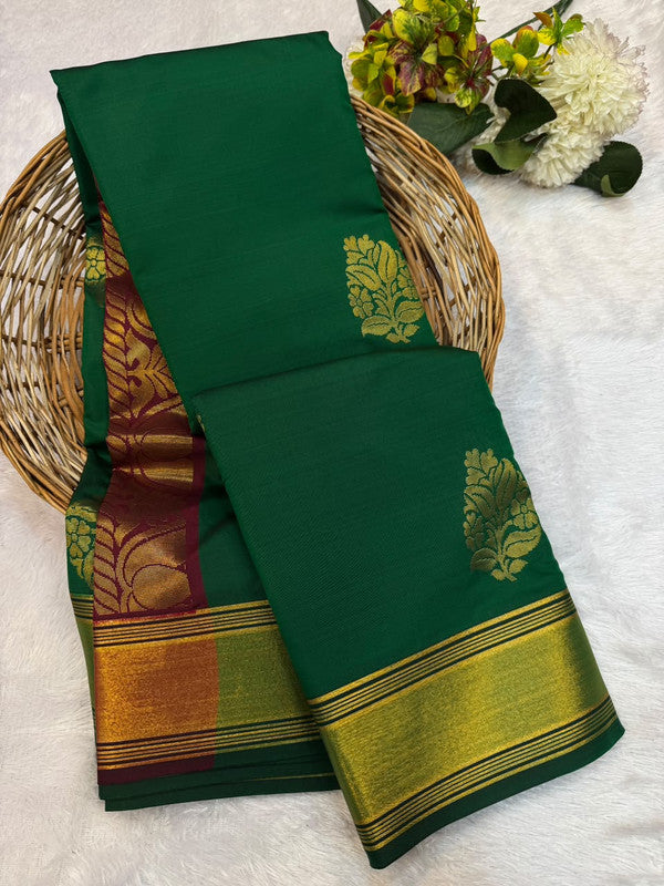 Offer Mild Damage Semi Silk Saree with traditional zari work