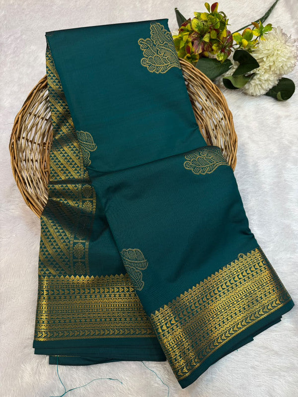 Offer Mild Damage Semi Silk Saree with traditional zari work