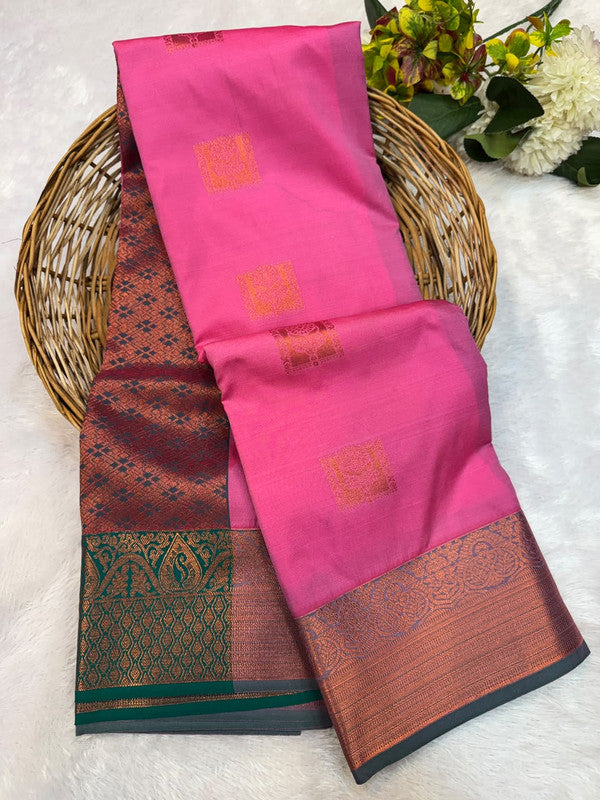Offer Mild Damage Semi Silk Saree with traditional zari work