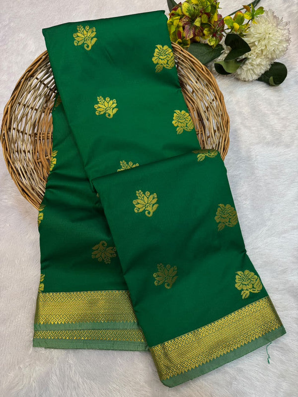 Offer Mild Damage Semi Silk Saree with traditional zari work