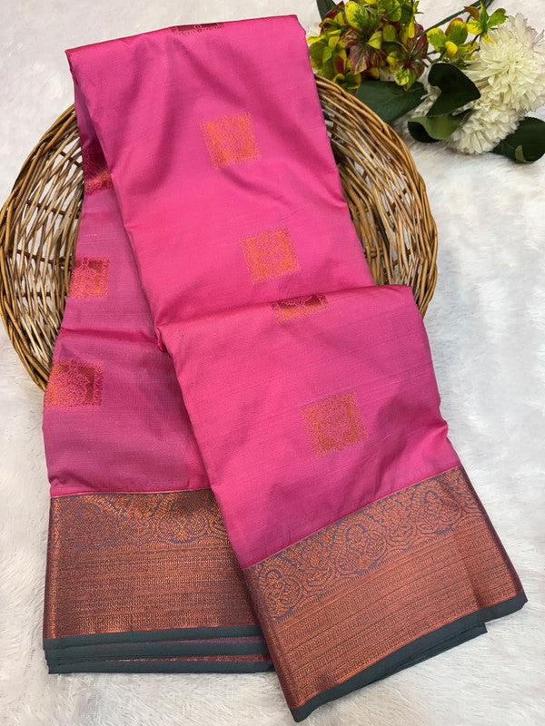 Offer Mild Damage Semi Silk Saree with traditional zari work