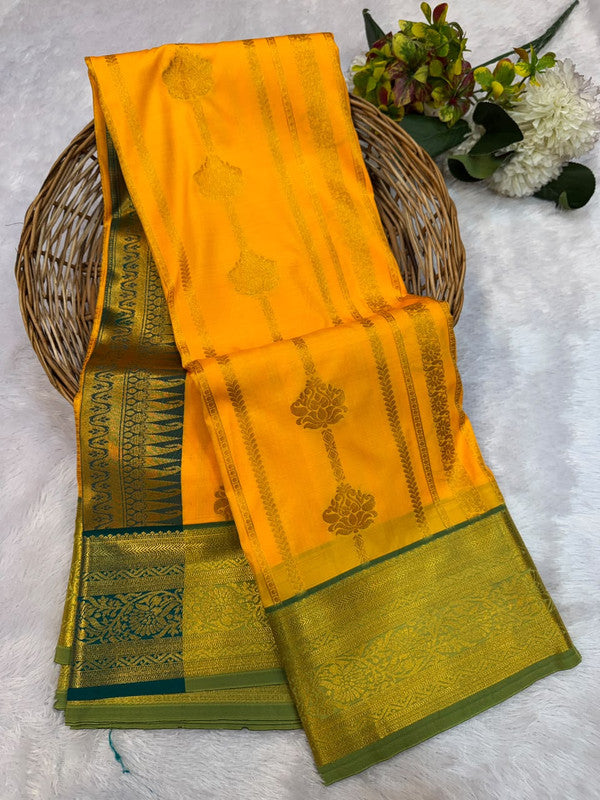 Offer Mild Damage Semi Silk Saree with traditional zari work