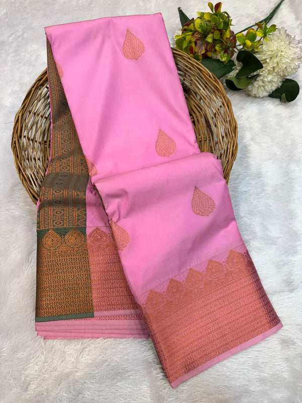 Offer Mild Damage Semi Silk Saree with traditional zari work