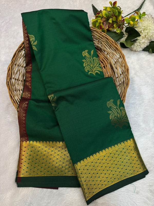 Offer Mild Damage Semi Silk Saree with traditional zari work