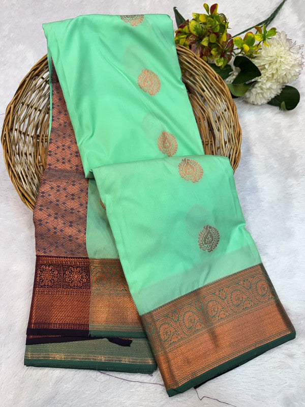 Offer Mild Damage Semi Silk Saree with traditional zari work