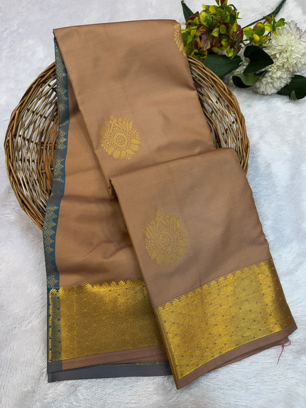 Offer Mild Damage Semi Silk Saree with traditional zari work