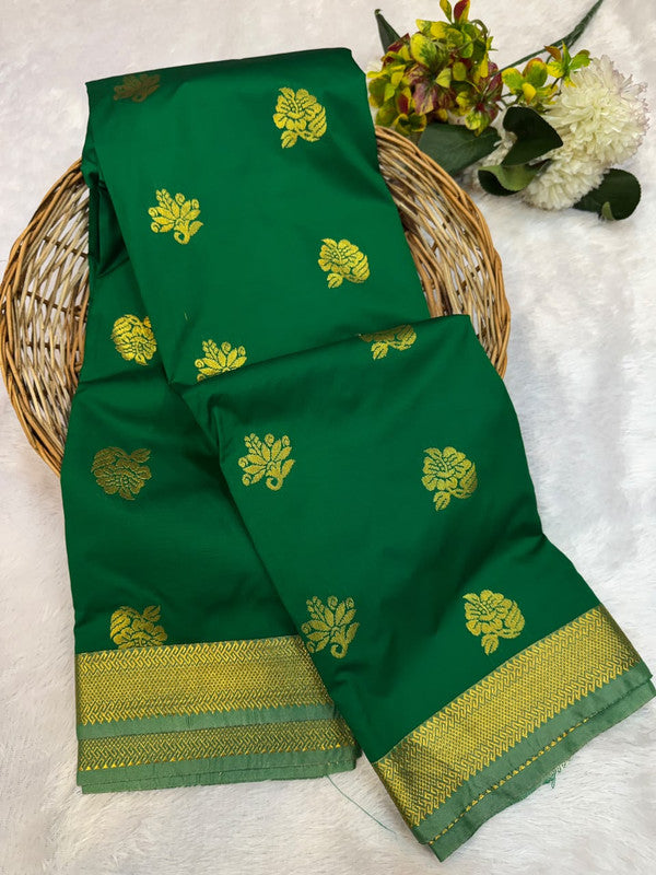 Offer Mild Damage Semi Silk Saree with traditional zari work