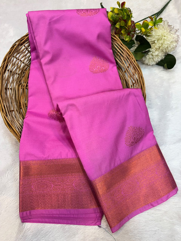 Offer Mild Damage Semi Silk Saree with traditional zari work