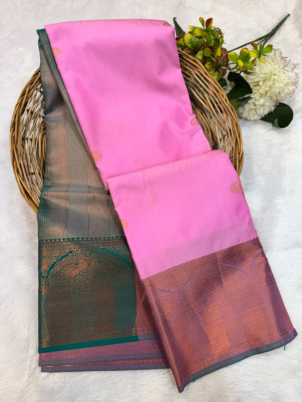 Offer Mild Damage Semi Silk Saree with traditional zari work