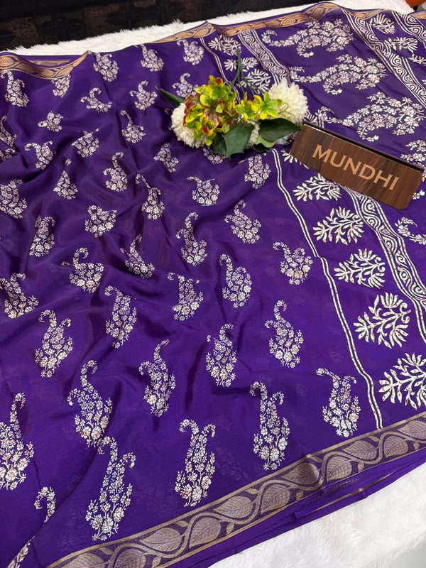 Chelsy Fancy Silk Saree with elegant zari work for women