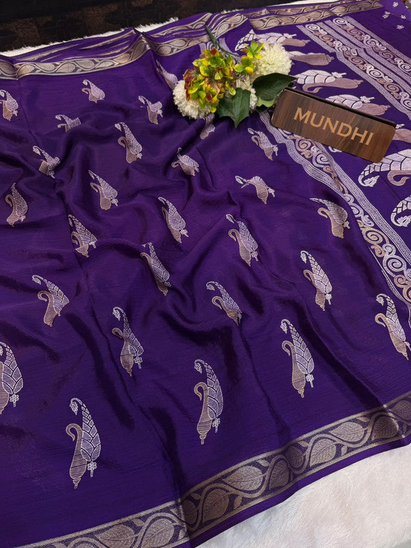 Chelsy Fancy Silk Saree with elegant zari work for women