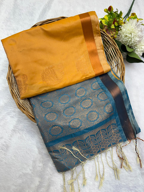 Offer Soft Silk Saree with elegant zari work for women