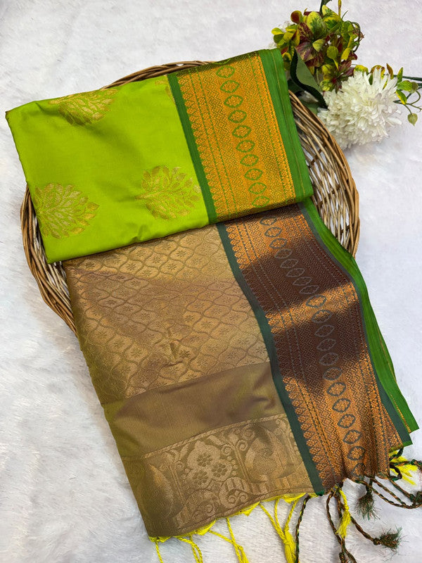 Offer Soft Silk Saree with elegant zari work for women
