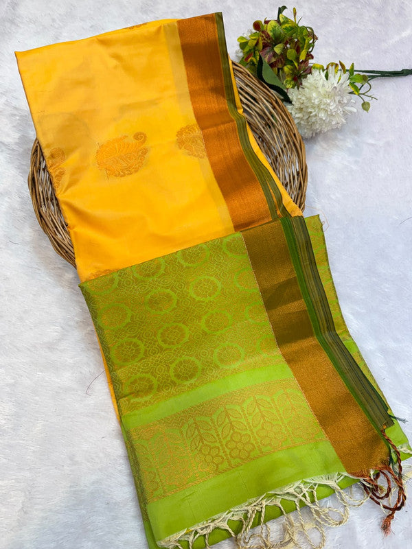 Offer Soft Silk Saree with elegant zari work for women