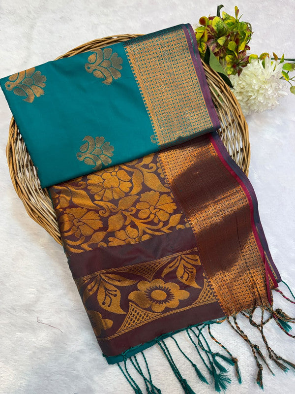 Offer Soft Silk Saree with elegant zari work for women