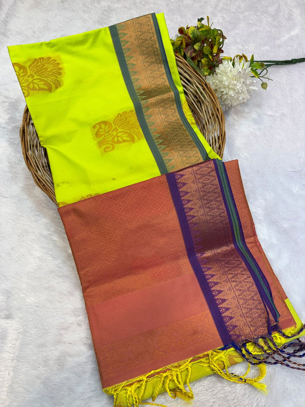 Offer Soft Silk Saree with elegant zari work for women