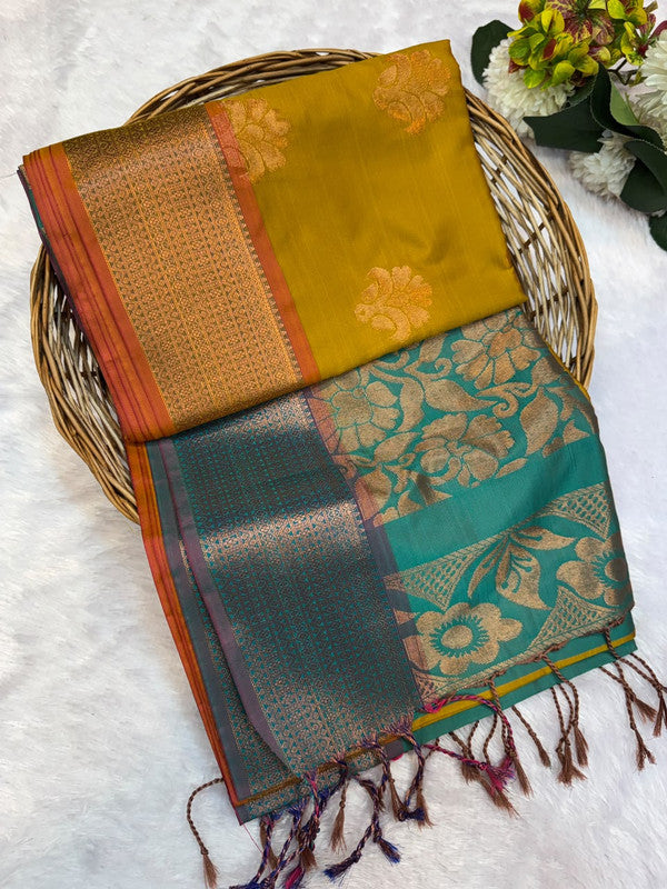 Offer Soft Silk Saree with elegant zari work for women