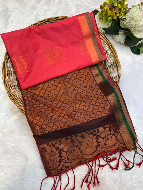 Offer Soft Silk Saree with elegant zari work for women