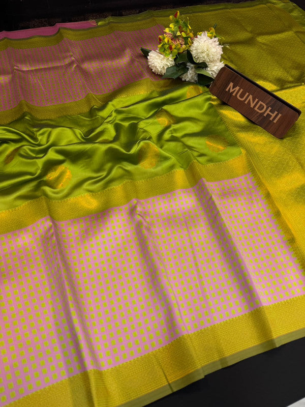 Checked Pavishna Saree in soft silk type fabric with elegant zari work