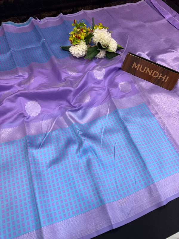 Checked Pavishna Saree in soft silk type fabric with elegant zari work