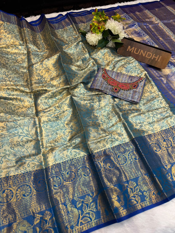Dharmavaram Inspired Tissue Saree with Kathli work for women