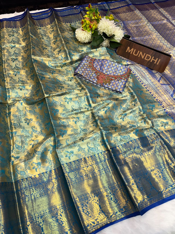 Dharmavaram Inspired Tissue Saree with Kathli work for women
