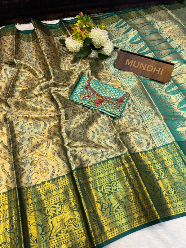 Dharmavaram Inspired Tissue Saree with Kathli work for women