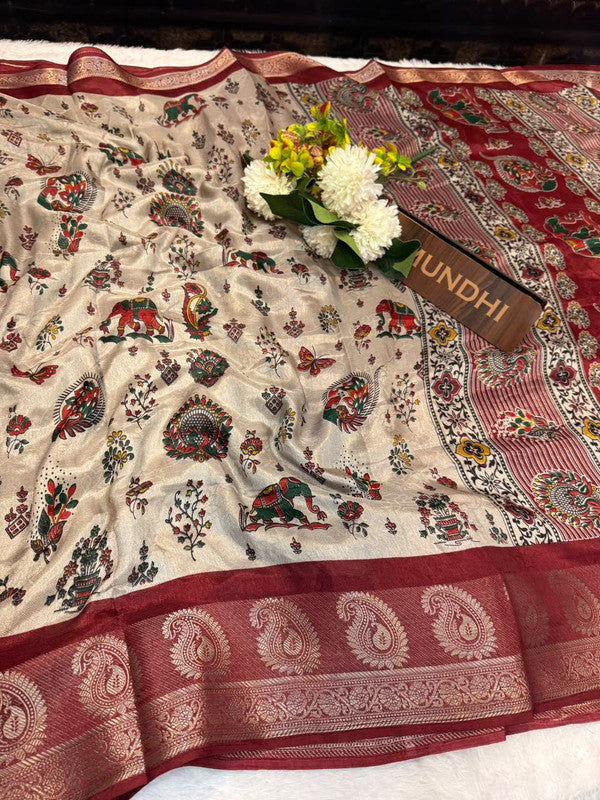 Sahher Fancy Silk Saree featuring elegant traditional zari work
