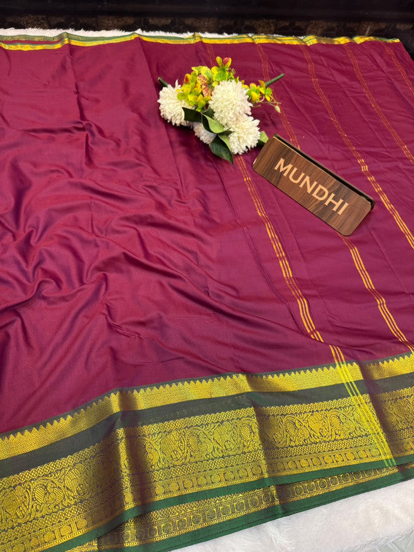 Plain Soft Silk Saree with Acrylic Fabric| PNS26