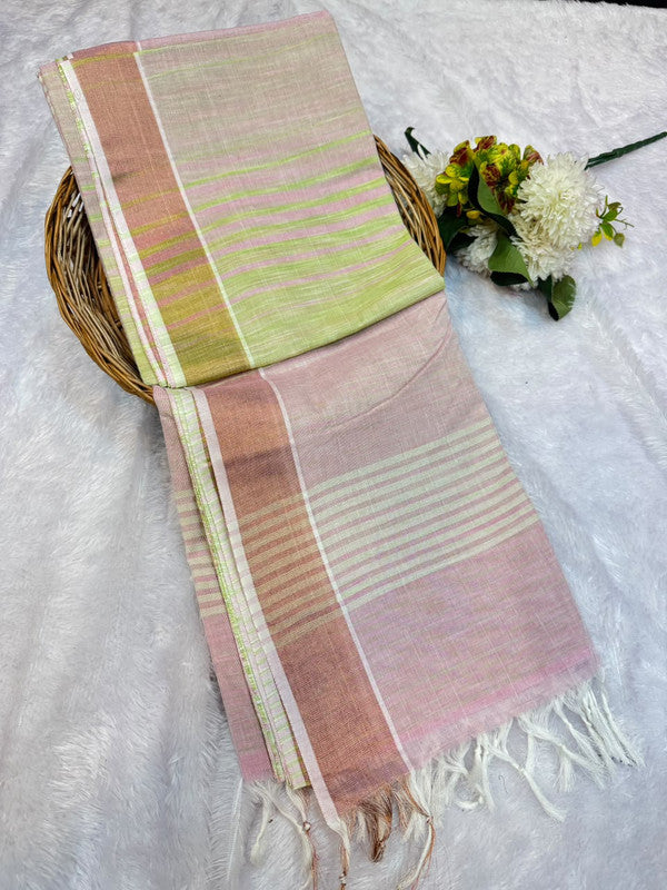 Dorothy cotton saree with zari and plain design