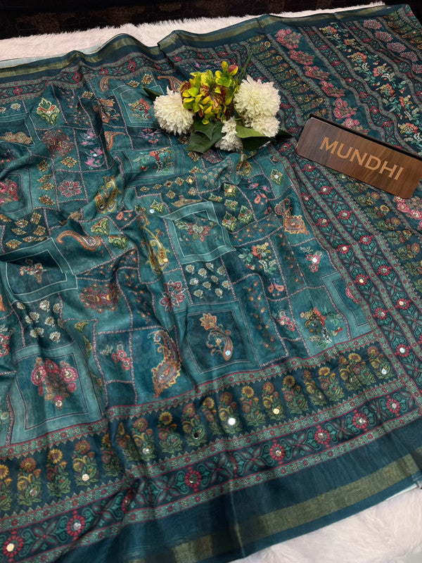Rubina Mirror Fancy Saree in Fancy Silk with decorative mirror design