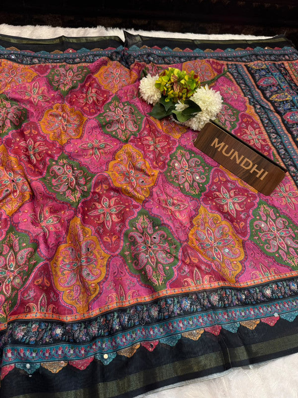 Rubina Mirror Fancy Saree in Fancy Silk with decorative mirror design