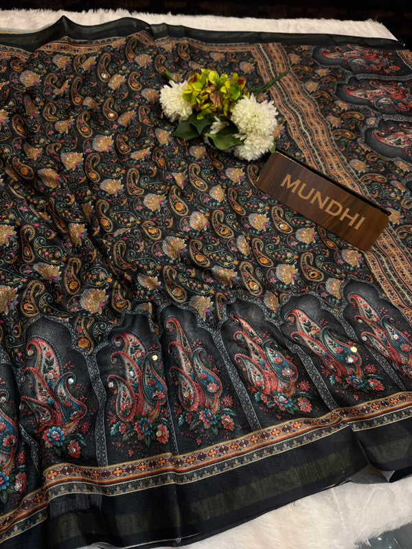 Rubina Mirror Fancy Saree in Fancy Silk with decorative mirror design