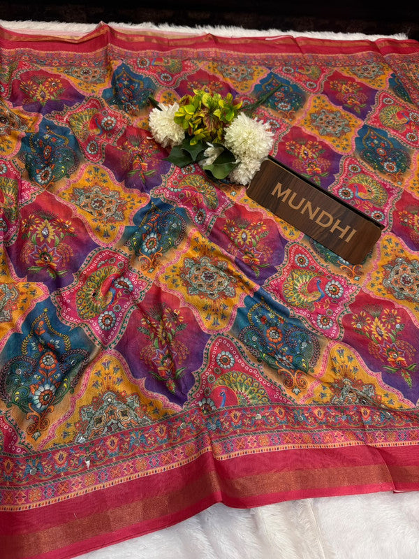 Rubina Mirror Fancy Saree in Fancy Silk with decorative mirror design