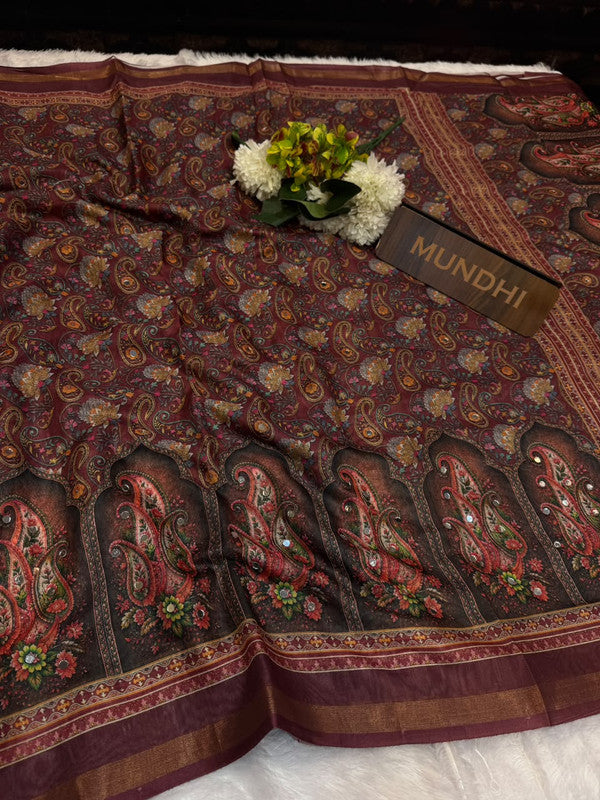 Rubina Mirror Fancy Saree in Fancy Silk with decorative mirror design