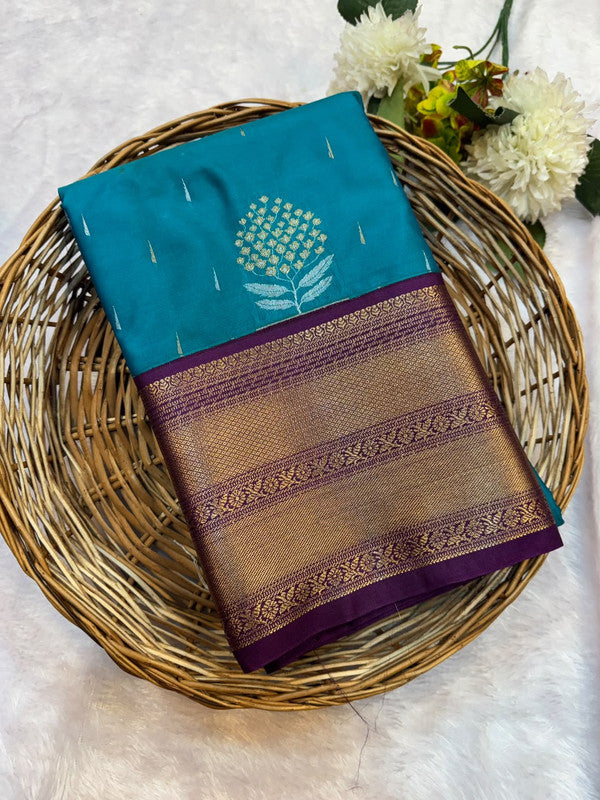 Mild Damage Vennila semi silk saree with traditional zari design