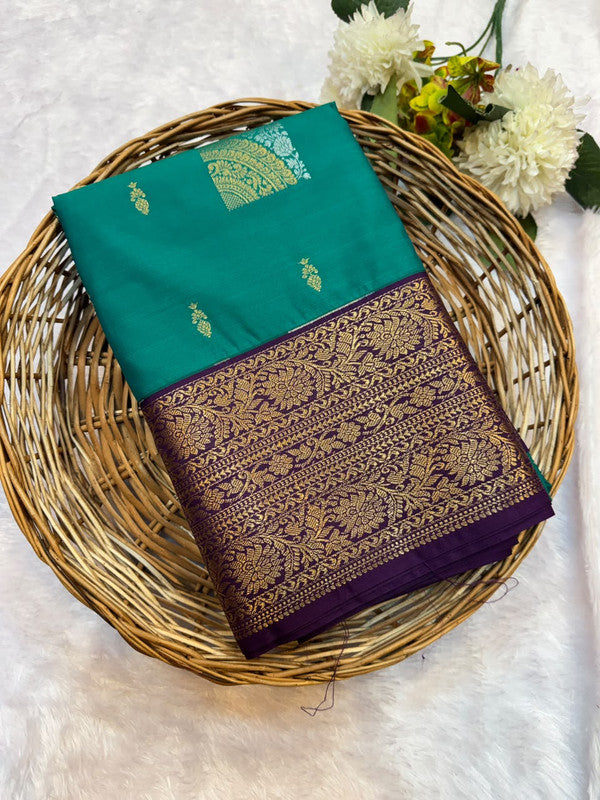 Mild Damage Vennila semi silk saree with traditional zari design