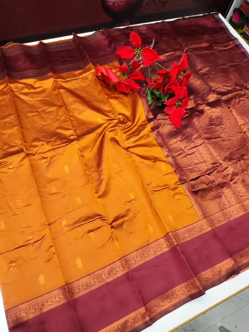 Rust Orange Saree RG03