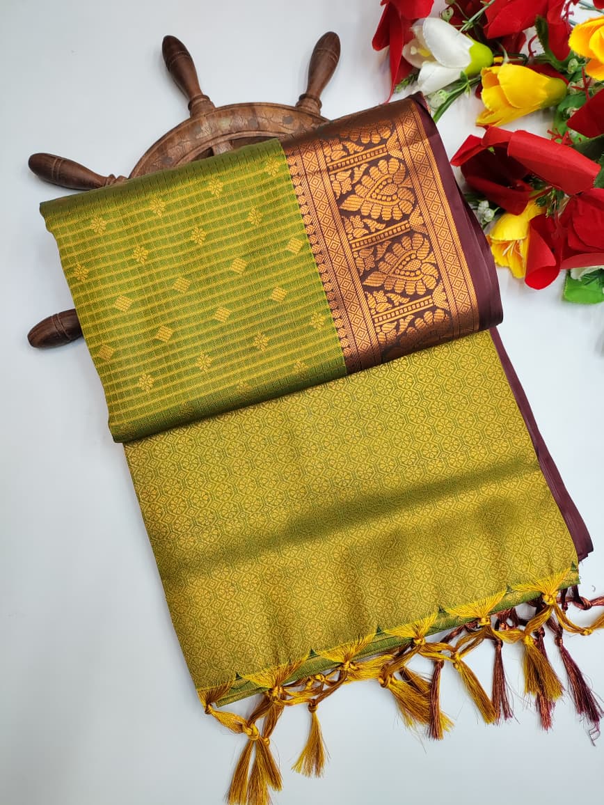 Rust Green Saree RUS01