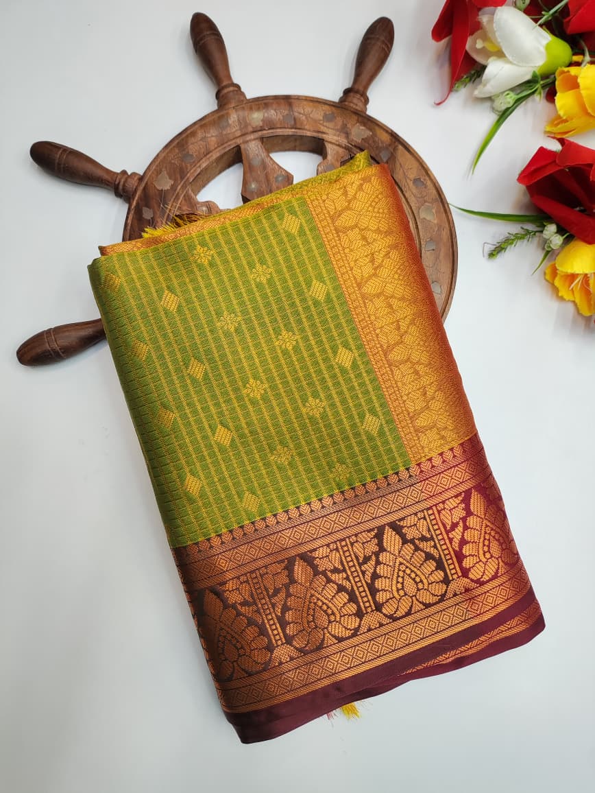 Rust Green Saree RUS01