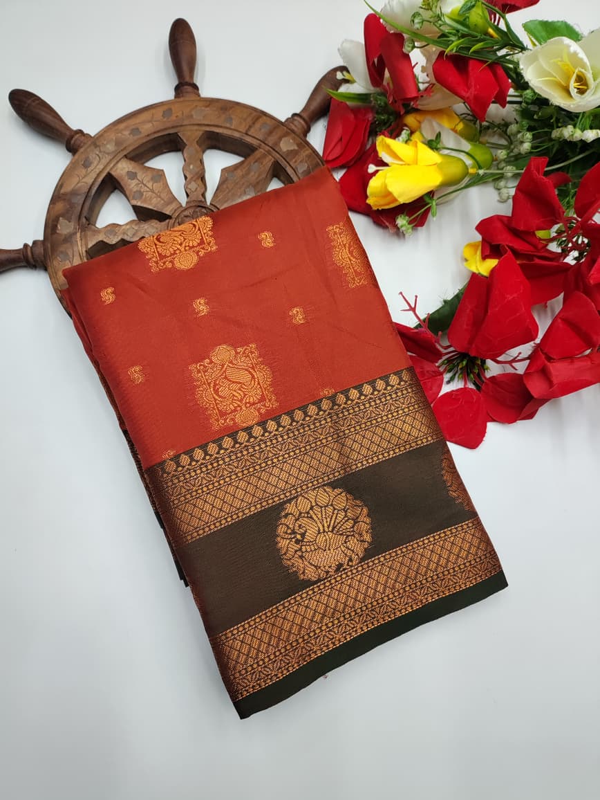 Rust Orange Saree RG40