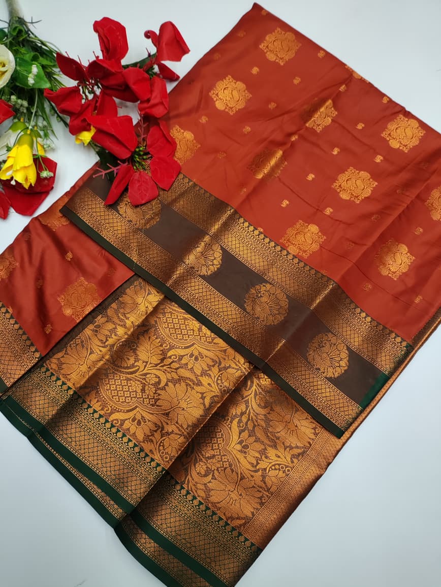 Rust Orange Saree RG40