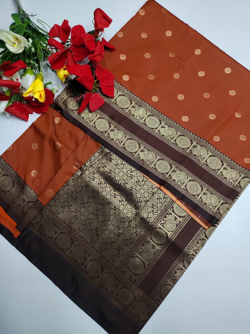 Rust Orange Saree RG50