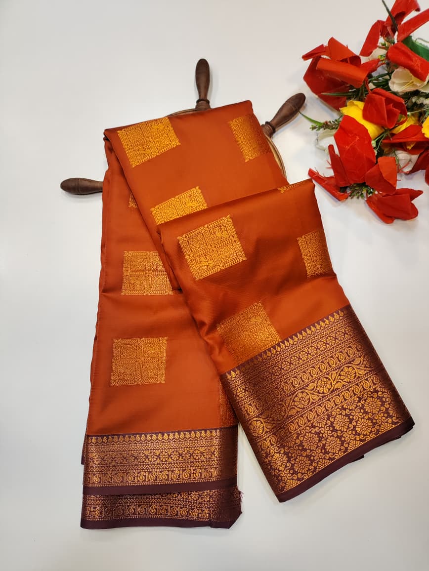 Rust Orange Saree RG53